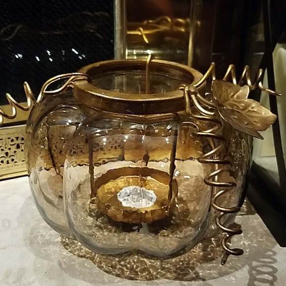 Pier 1 Accents Pier Fall Pumpkin Candle Holder Nwt Poshmark